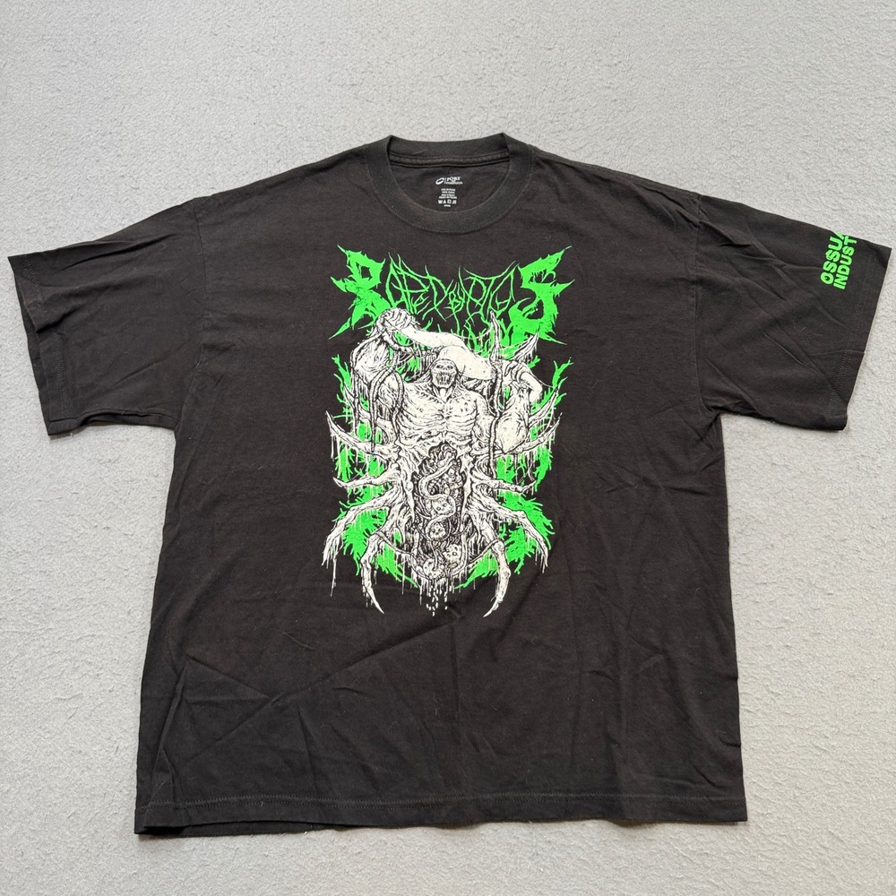 Ingested Riddick T-Shirt Men's XL Black Death Metal Grunge Gothic Streetwear Y2K